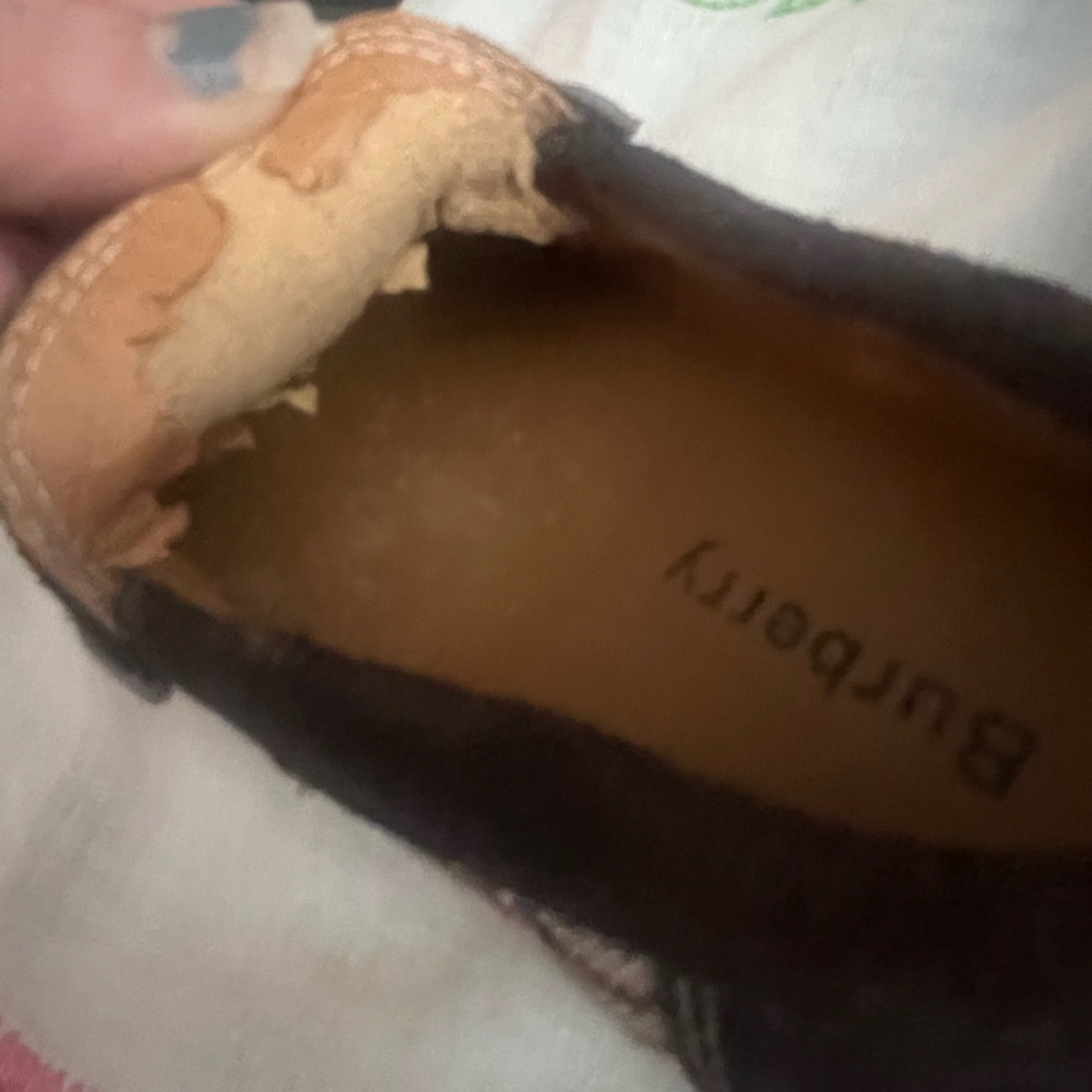 Burberry Brown and Yellow Kids Moccasins - Picture 6 of 8